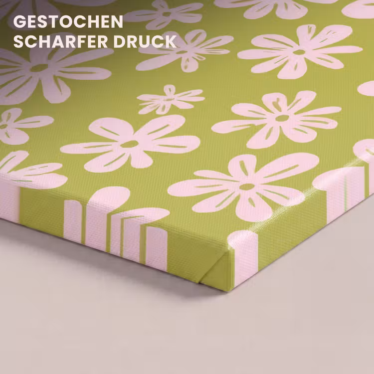 Leinwandbild - Blumen - Rosa - Gemustert — 4