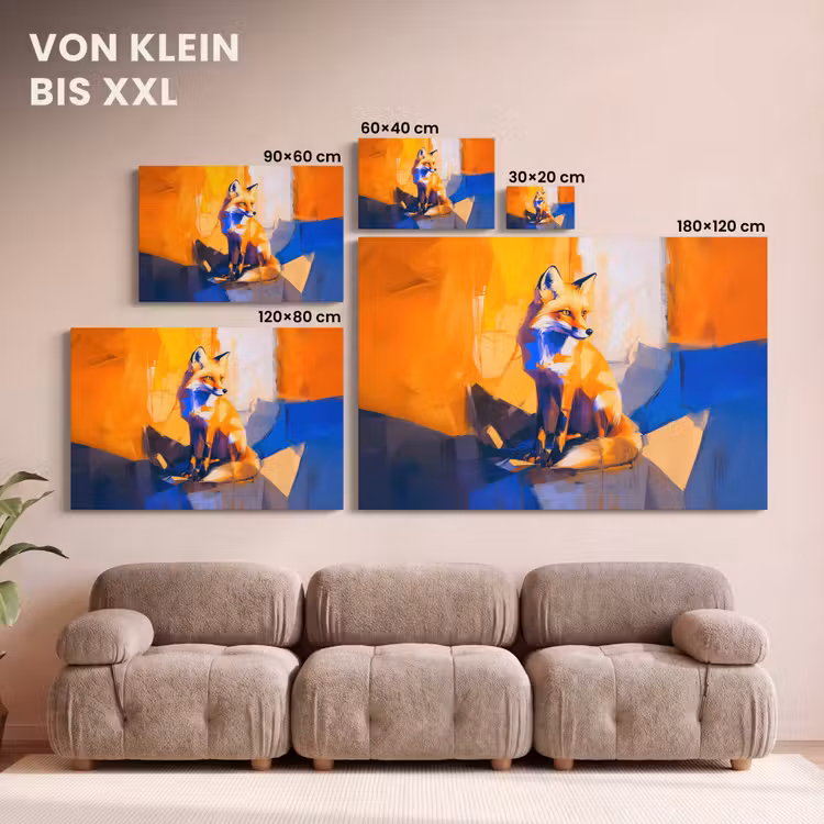 Leinwandbild - Fuchs - Orange - Formen - Abstrakt — 6