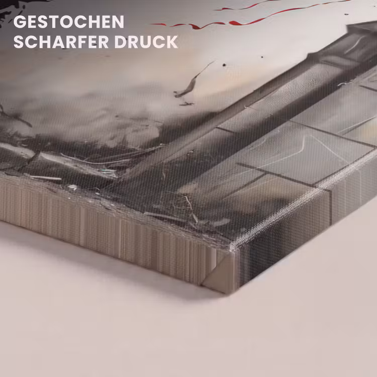Leinwandbild - Kunst - Mädchen - Luftballons - Herz - Grau — 4