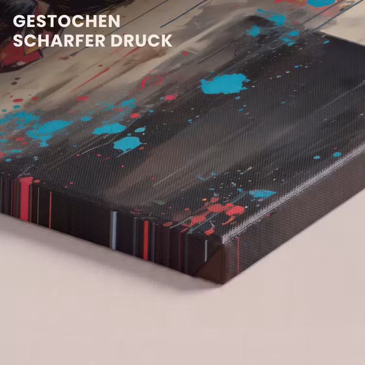 Leinwandbild - Mädchen - Luftballon - Herz - Graffiti — 4
