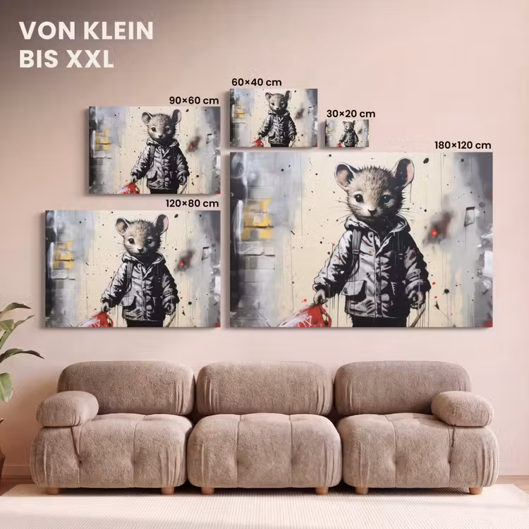 Leinwandbild - Maus - Rot - Graffiti — 6
