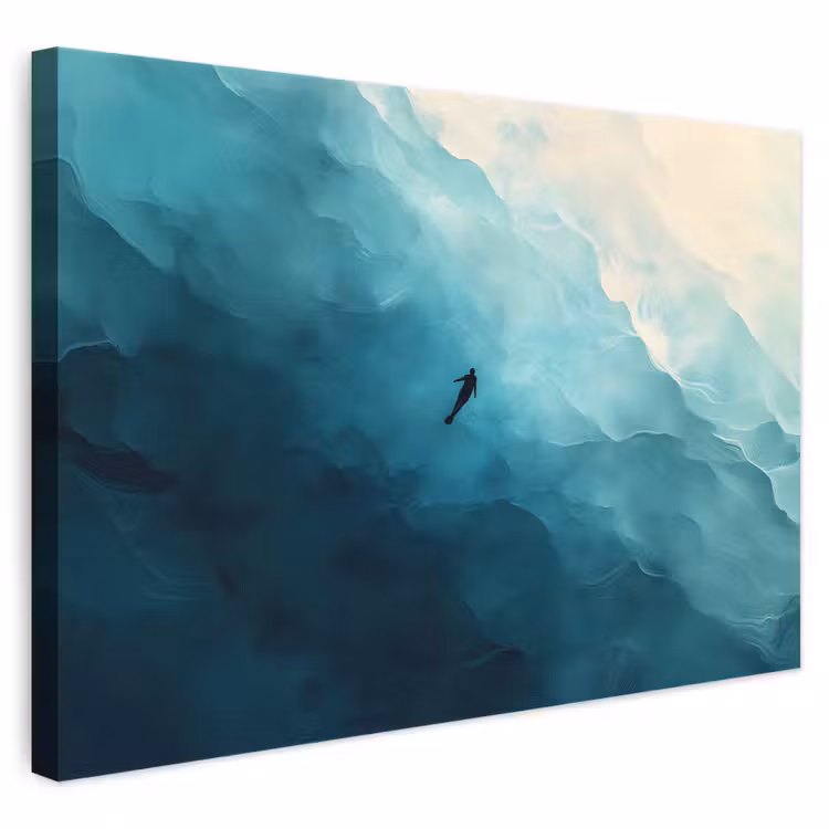 Leinwandbild - Meer - Silhouette - Abstrakt - Blau — 1