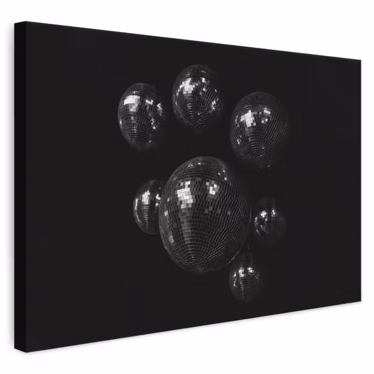 Leinwandbild - Disco-Kugeln - Minimalistisch - Schwarz — 1