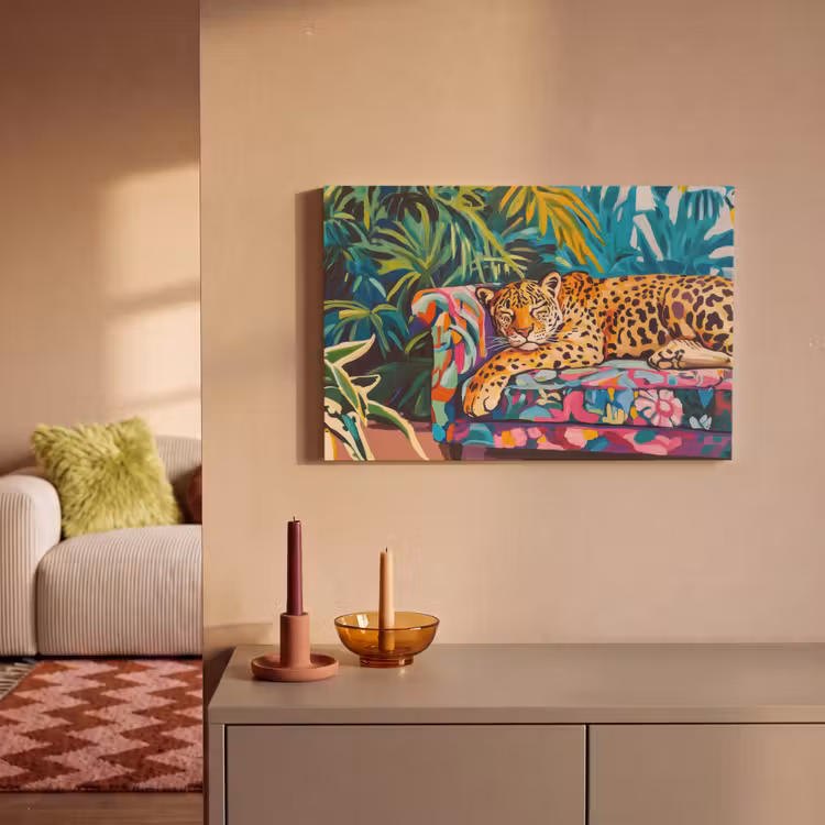 Leinwandbild - Leopard - Bunt - Tropisch — 2