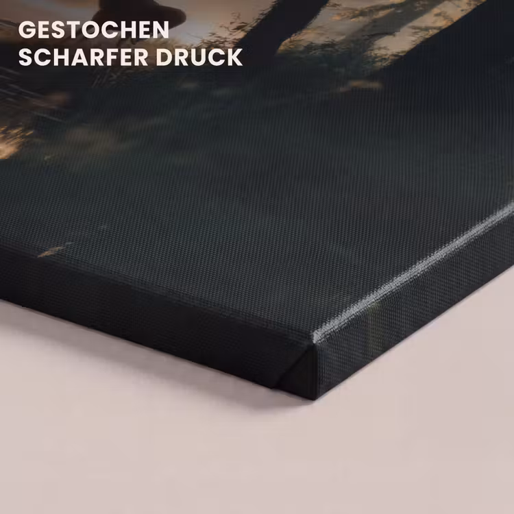 Leinwandbild - Hirsche - Waldbach - Mystisch — 4