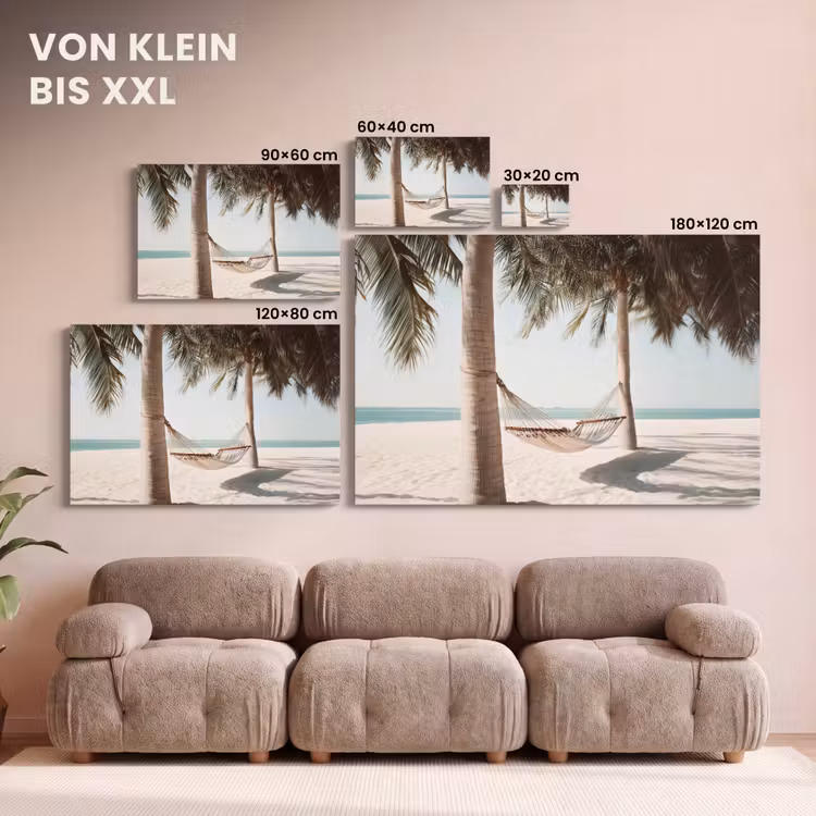 Leinwandbild - Hängematte - Palmen - Strand - Meer — 6