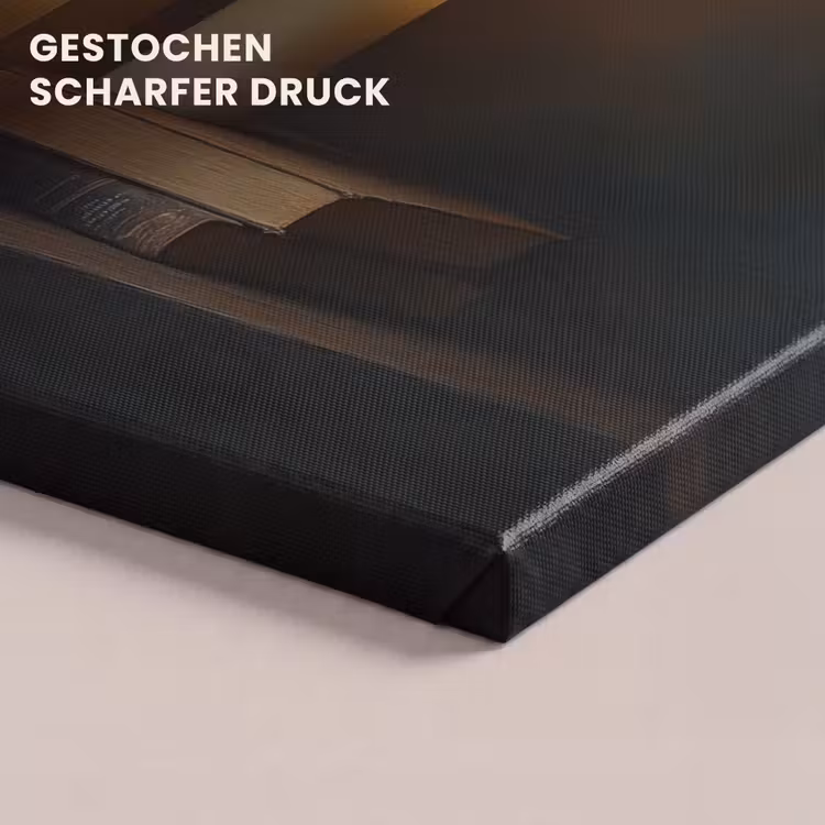 Leinwandbild - Kerzen - Stilleben - Rustikal - Bücher — 4