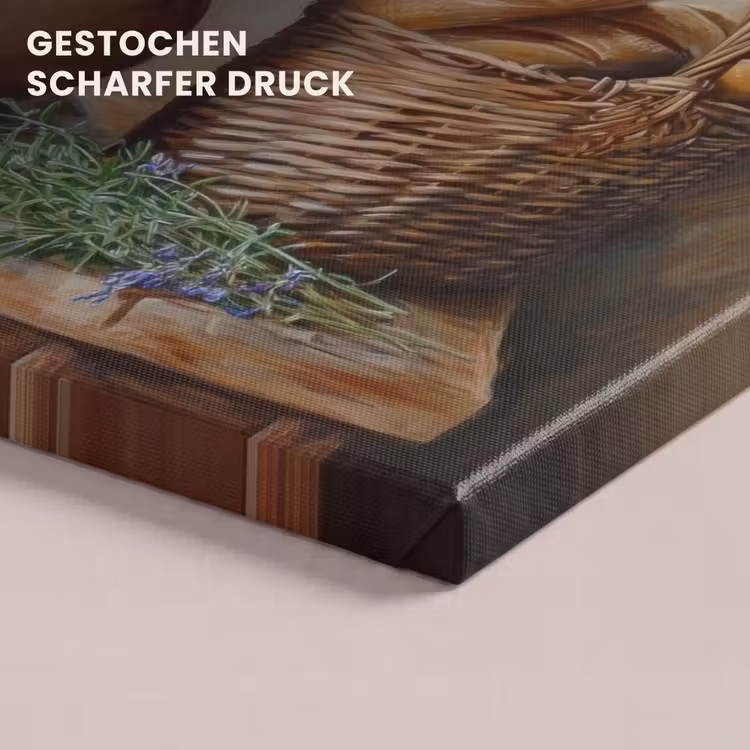 Leinwandbild - Lavendel - Brot - Stilleben — 4