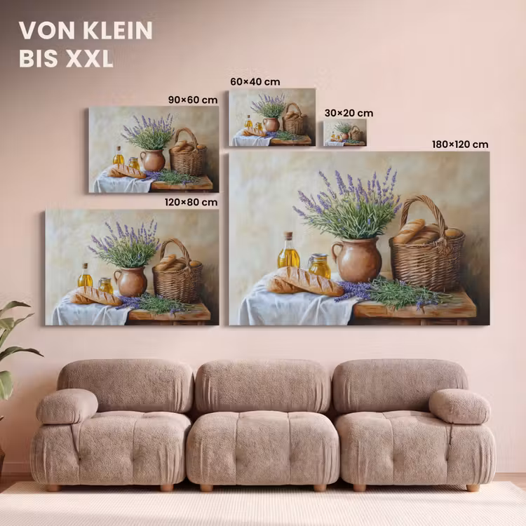 Leinwandbild - Lavendel - Brot - Stilleben — 6