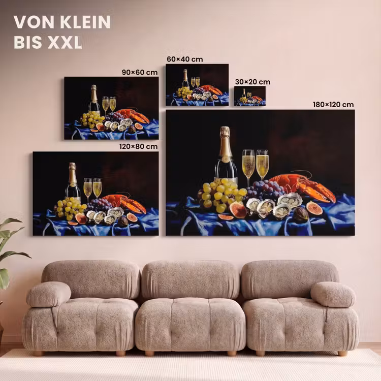 Leinwandbild - Champagner - Luxus - Austern — 6