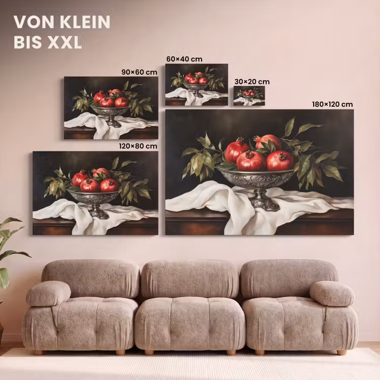 Leinwandbild - Granatäpfel - Klassisch - Vintage — 6