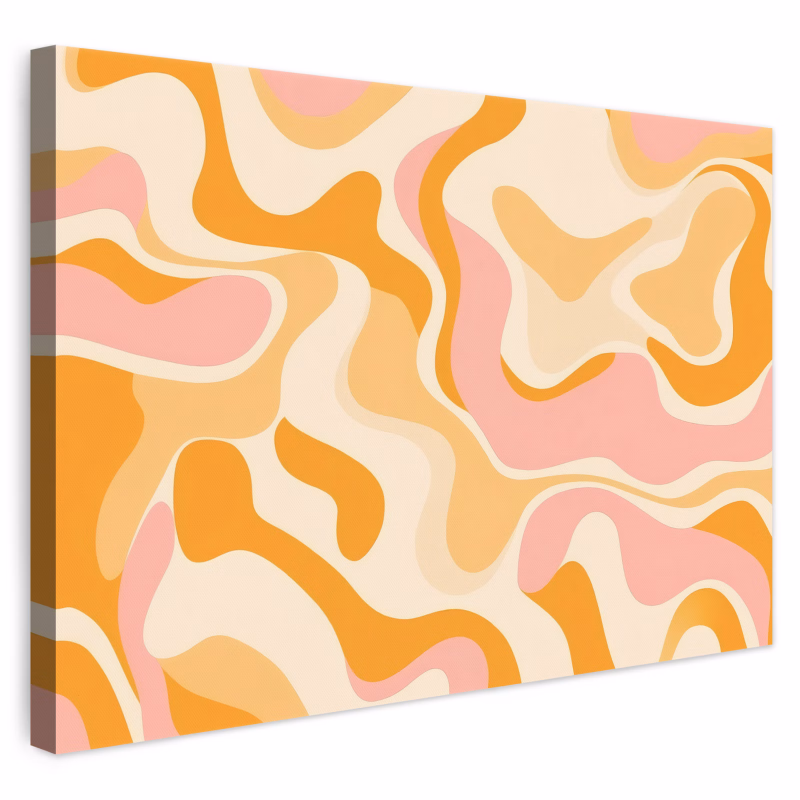 Leinwandbild - Abstrakt - Gewellt - Orange — 1
