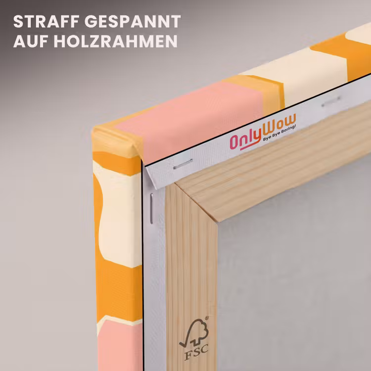 Leinwandbild - Abstrakt - Gewellt - Orange — 5