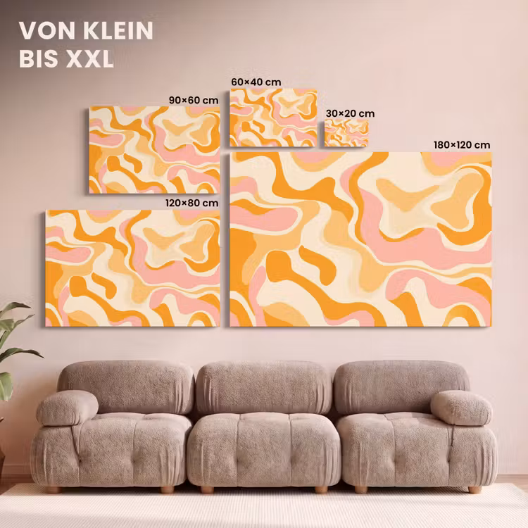 Leinwandbild - Abstrakt - Gewellt - Orange — 6
