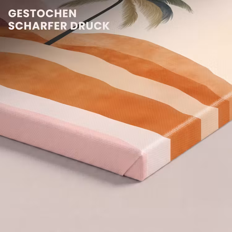 Leinwandbild - Palmen - Abstrakt - Sonne - Hügel — 4