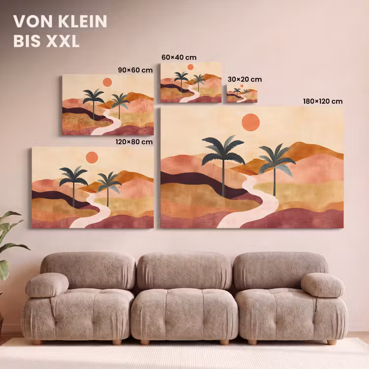Leinwandbild - Hügel - Palmen - Abstrakt — 6
