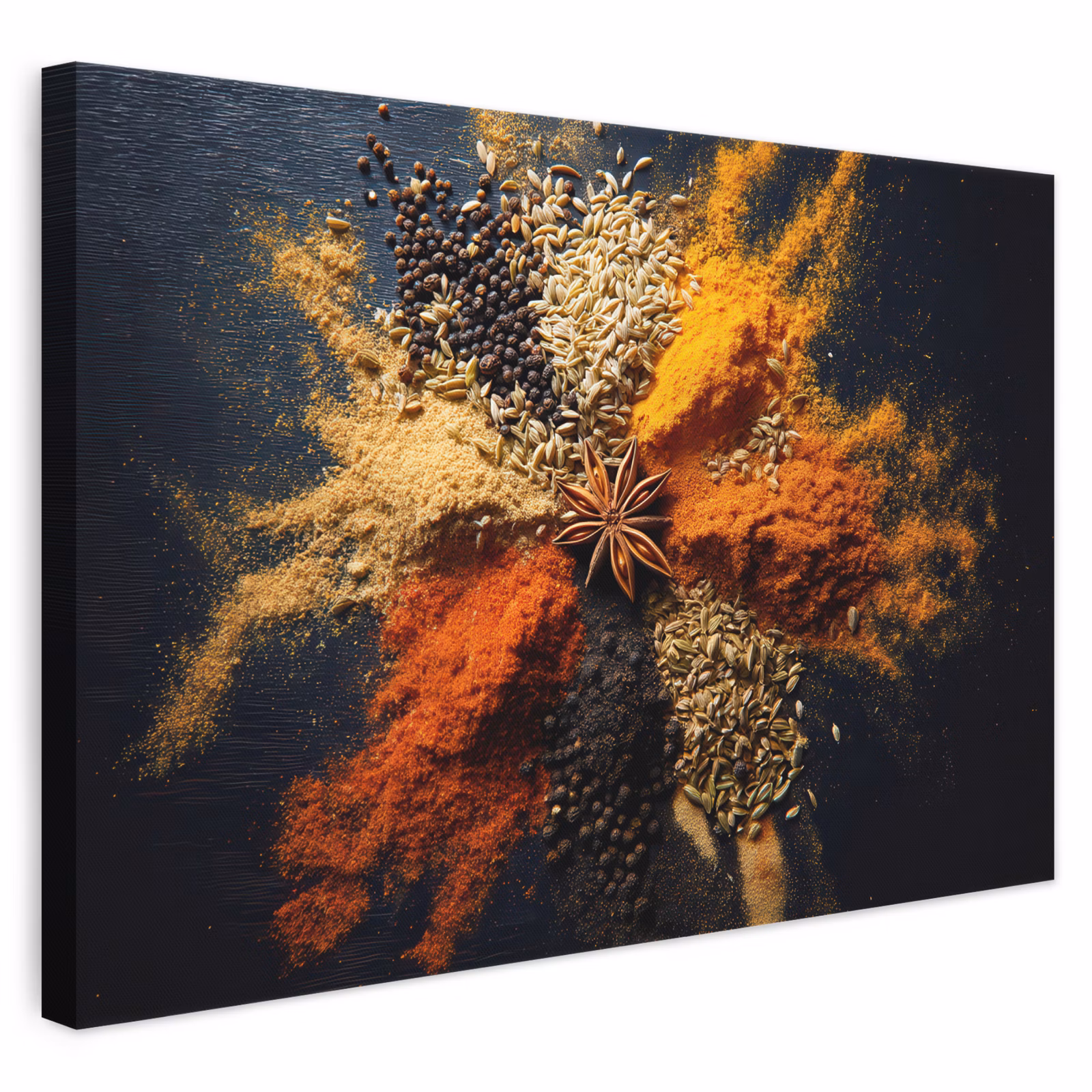 Leinwandbild - Gewürze - Explosion - Orange — 1