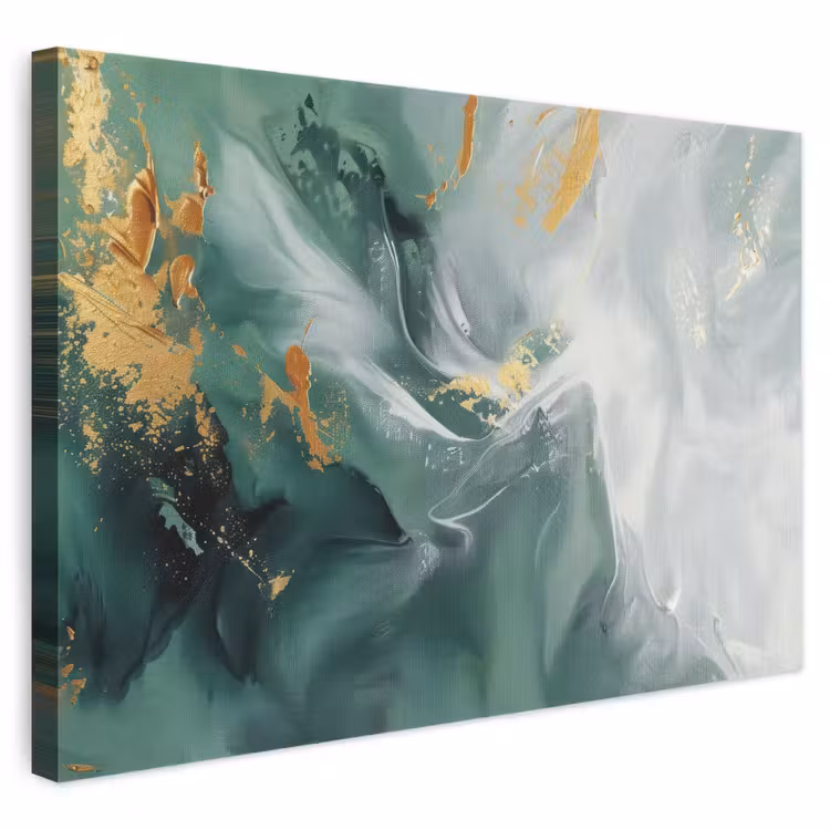 Leinwandbild - Grün - Modern - Marmor - Abstrakt — 1