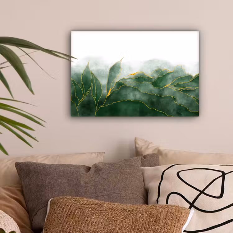 Leinwandbild - Marmor - Grün - Luxus - Gold - Marmoroptik — 2
