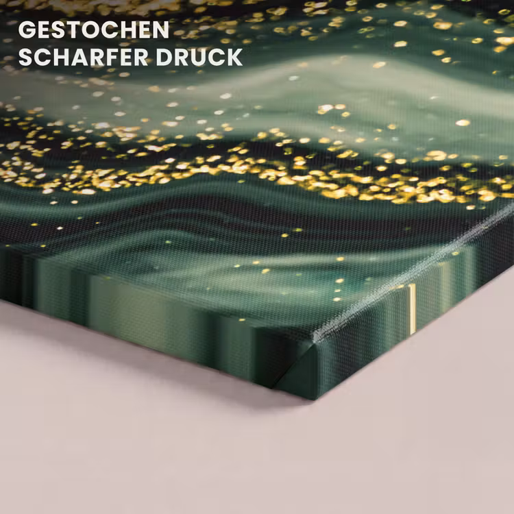 Leinwandbild - Marmor - Gold - Glitter - Grün - Marmoroptik - Luxus — 4