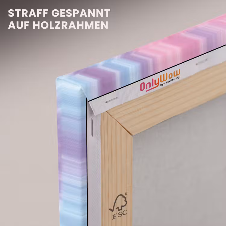 Leinwandbild - Herzform - Pastellfarben - Tie Dye — 5