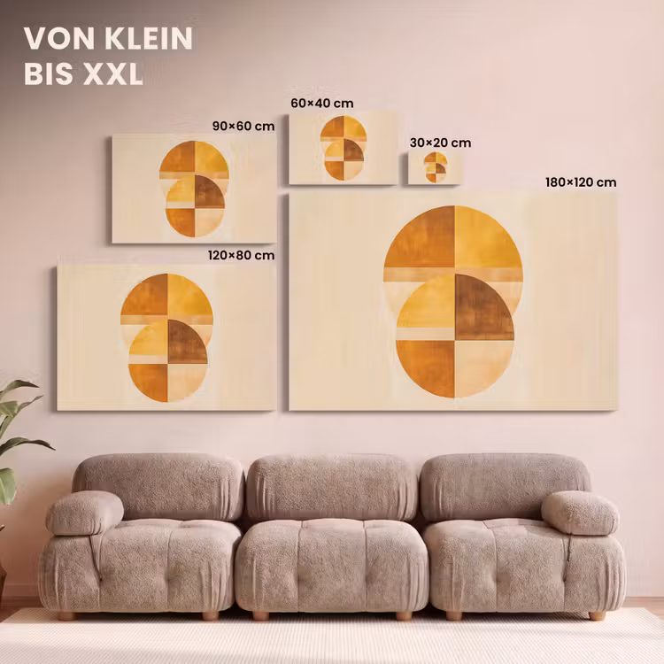 Leinwandbild - Kreise - Gelb - Minimalistisch — 6