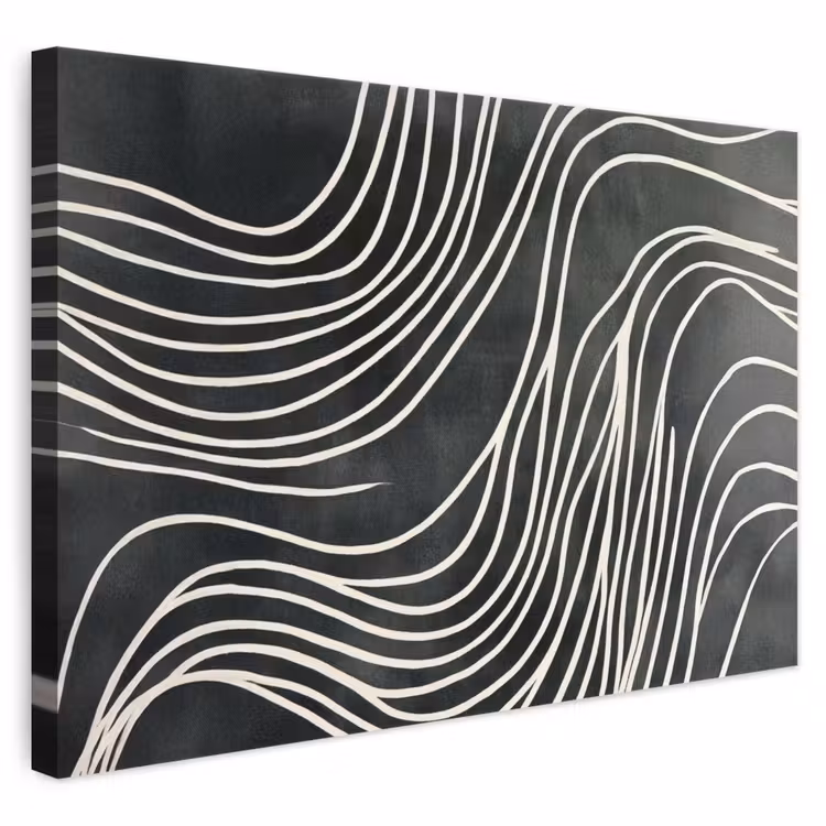 Leinwandbild - Linien - Muster - Abstrakt - Weiß — 1