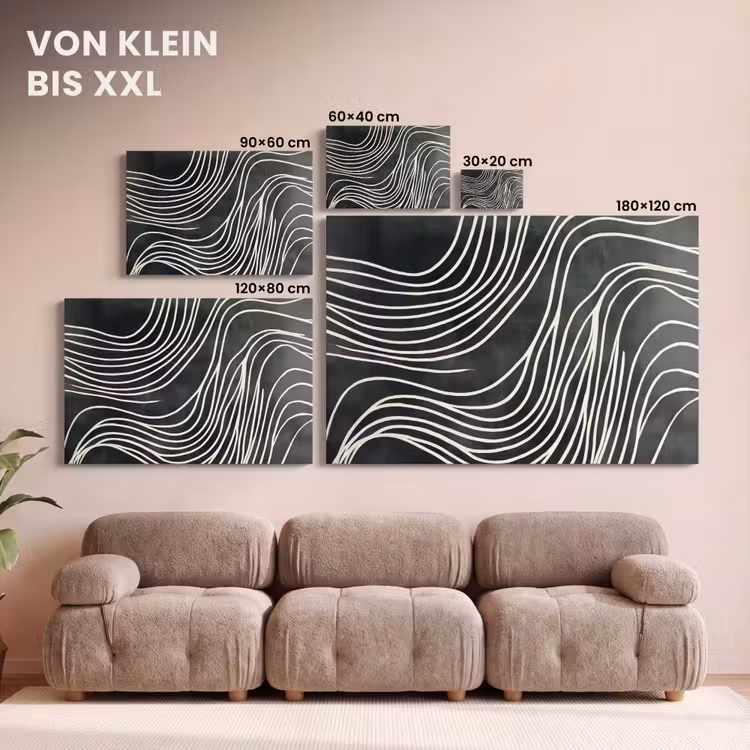 Leinwandbild - Linien - Muster - Abstrakt - Weiß — 6