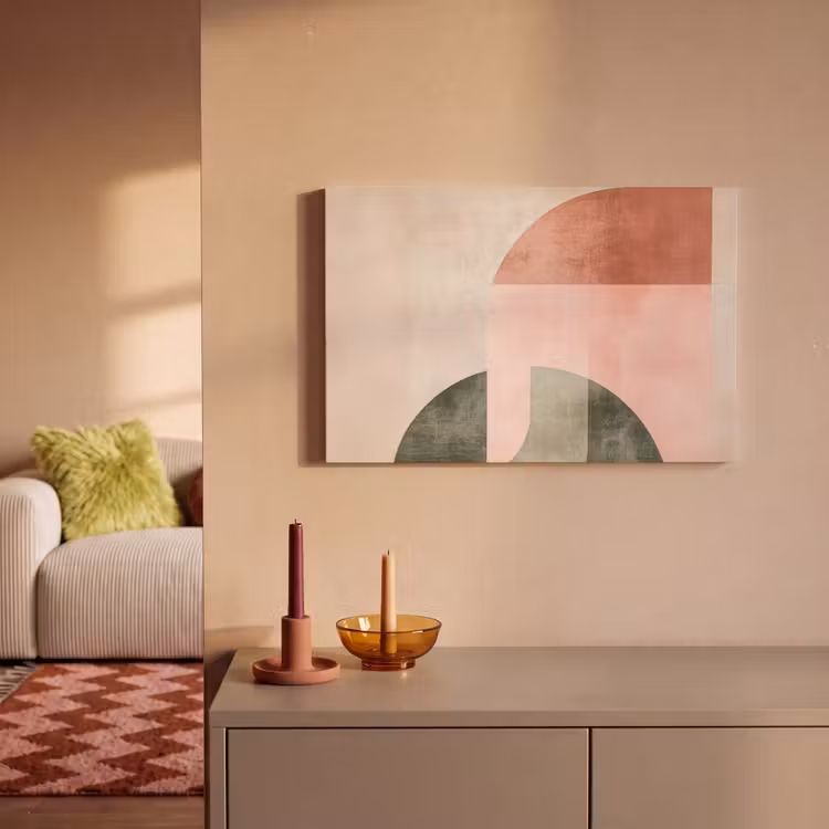Leinwandbild - Kreis - Abstrakt - Rosa — 2
