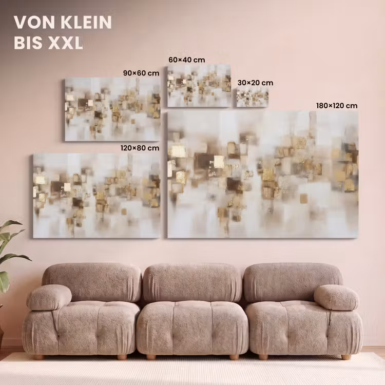 Leinwandbild - Abstrakte Quadrate - Erdtöne - Neblig — 6