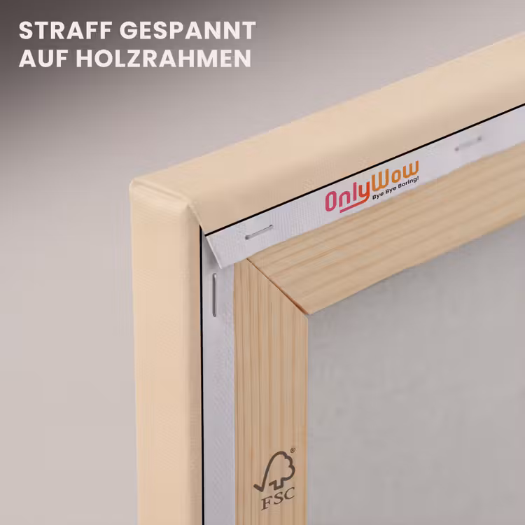 Leinwandbild - Bücher - Turm - Kaffee - Beige — 5