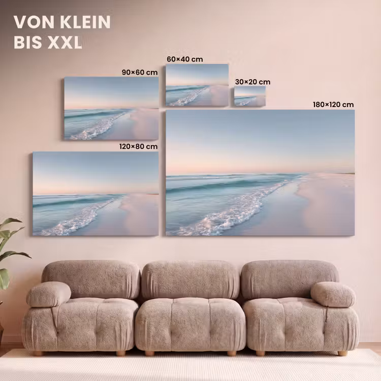Leinwandbild - Küstenlinie - Pastell - Wasser — 6