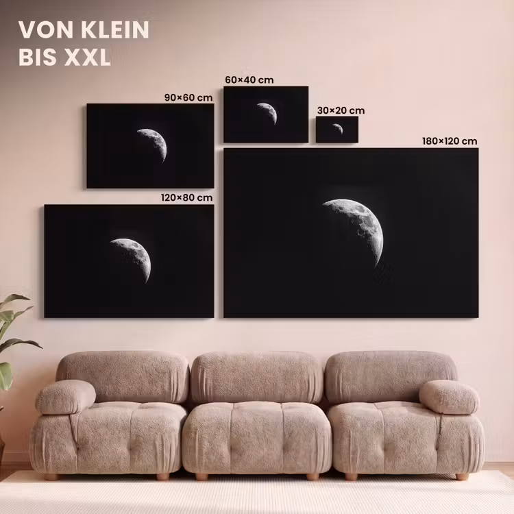 Leinwandbild - Mond - Himmel - Schwarz - Schatten — 6