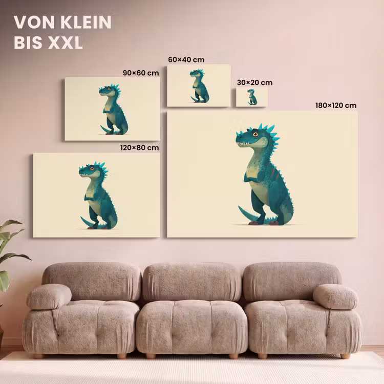 Leinwandbild - Dinosaurier - Türkis - Stacheln — 6
