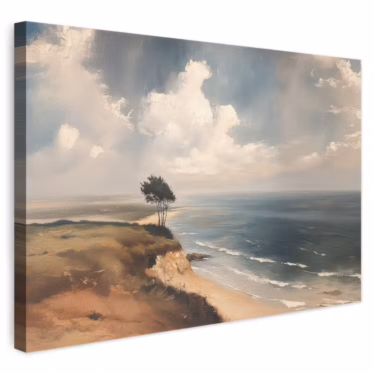 Leinwandbild - Klippe - Meer - Baum — 1