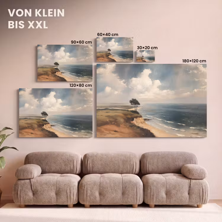 Leinwandbild - Klippe - Meer - Baum — 6
