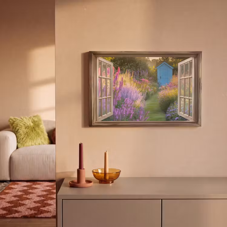 Leinwandbild - Durchsichtig - Blumen - Fenster - Natur — 2