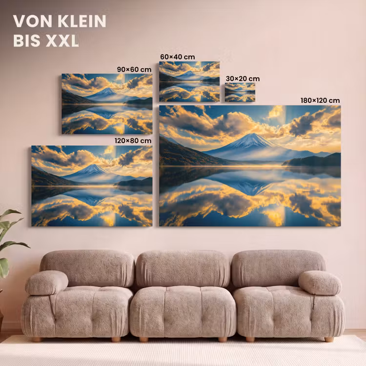 Leinwandbild - Berg - Fluss - Sonnenuntergang — 6