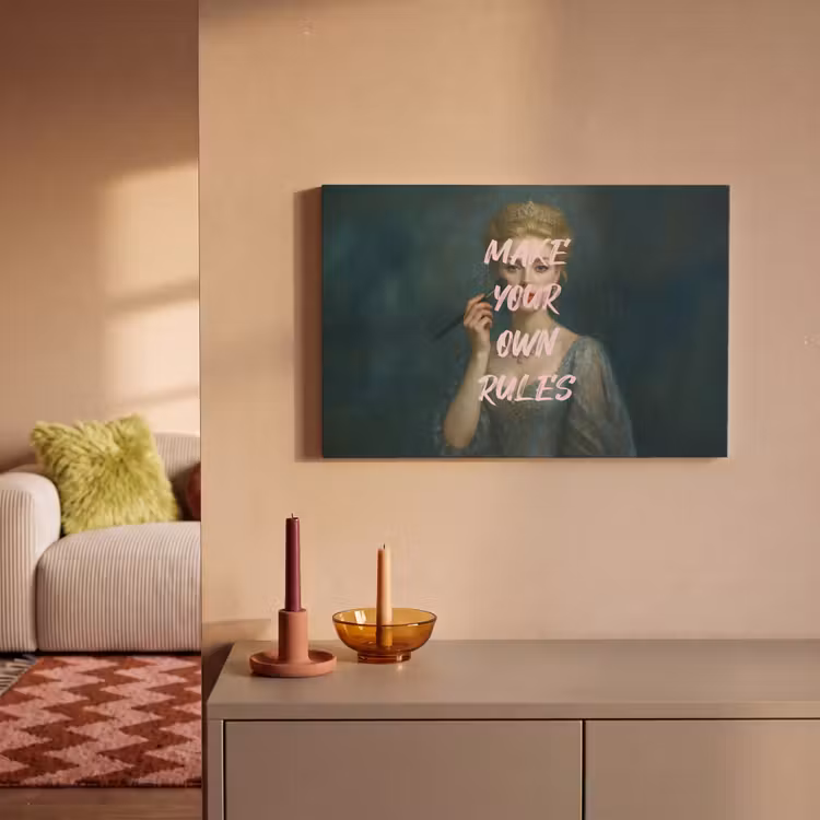 Leinwandbild - Klassisch - Verschnörkelt - Rosa — 2