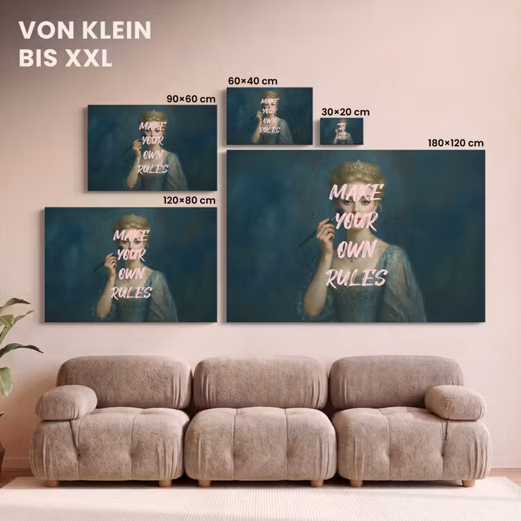 Leinwandbild - Klassisch - Verschnörkelt - Rosa — 6