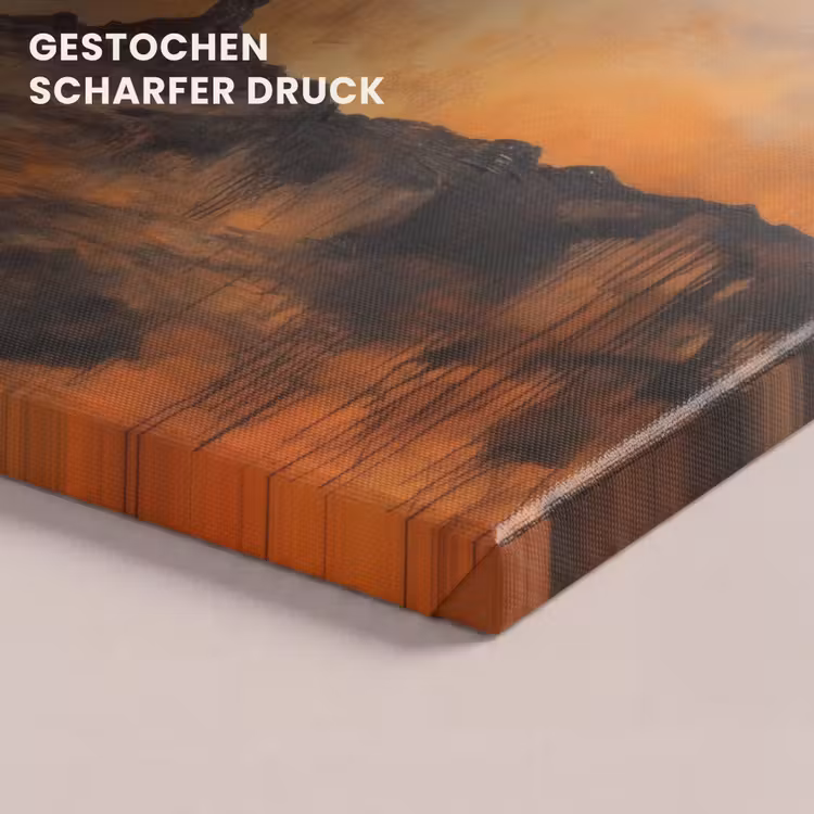 Leinwandbild - Baum - Landschaft - Orange — 4