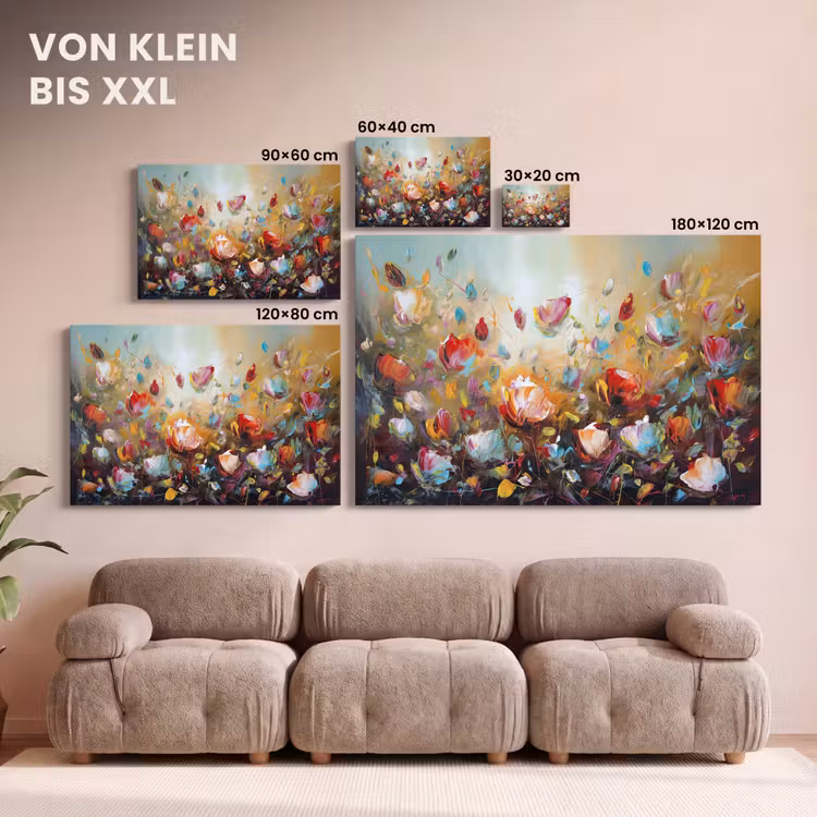 Leinwandbild - Blumen - Kunst - Natur - Ölgemälde — 6