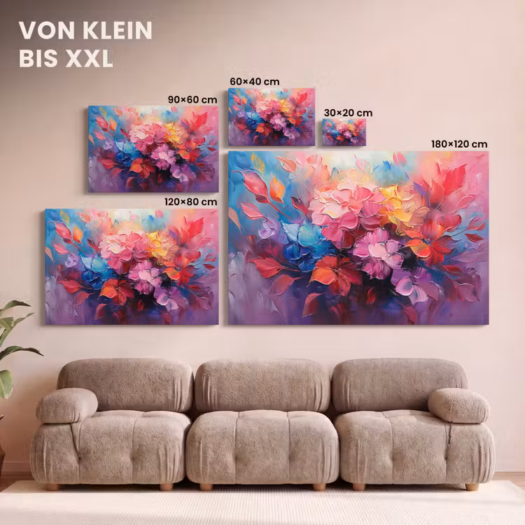 Leinwandbild - Blumen - Rosa - Aquarell - Kunst — 6