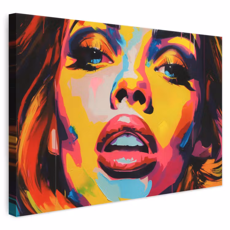 Leinwandbild - Frau - Gesicht - Bunt — 1