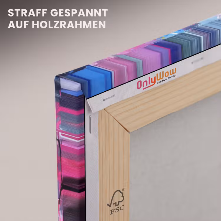 Leinwandbild - Graffiti - Lippen - Hellrosa - Gemalt — 5