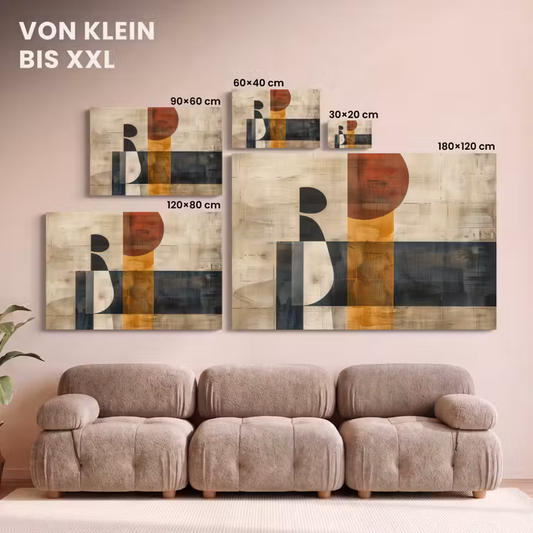 Leinwandbild - Modern - Kunst - Beige - Industriell — 6