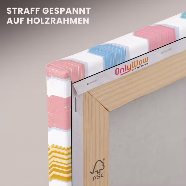 Leinwandbild - Herzen - Pastell - Muster — 5