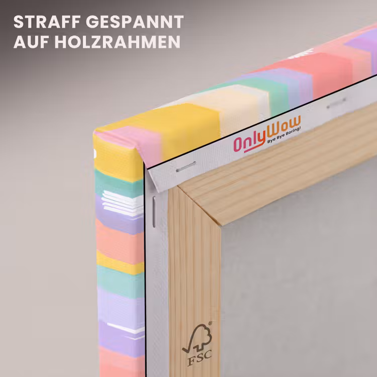 Leinwandbild - Gänseblümchen - Bunt - Pastell — 5