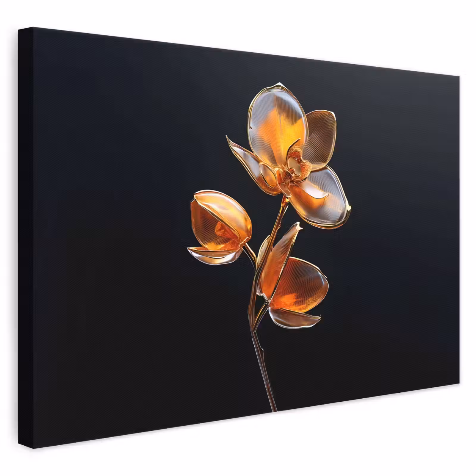 Leinwandbild - Blume - Orchidee - Orange — 1