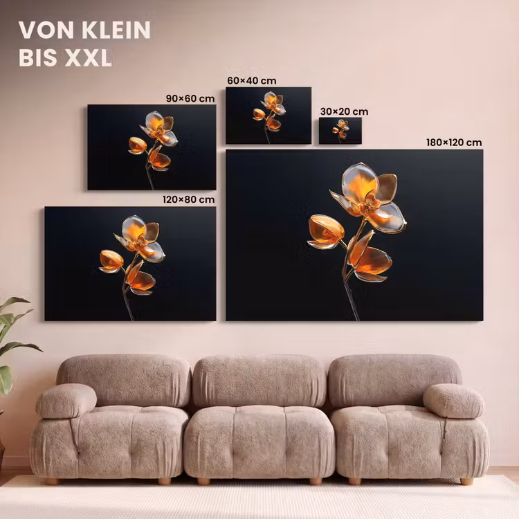 Leinwandbild - Blume - Orchidee - Orange — 6